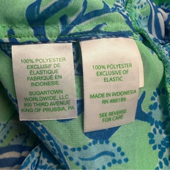 Lilly Pulitzer Maribeth Coverup Large Cabana Green Keepin It Reel EUC - Picture 7 of 10